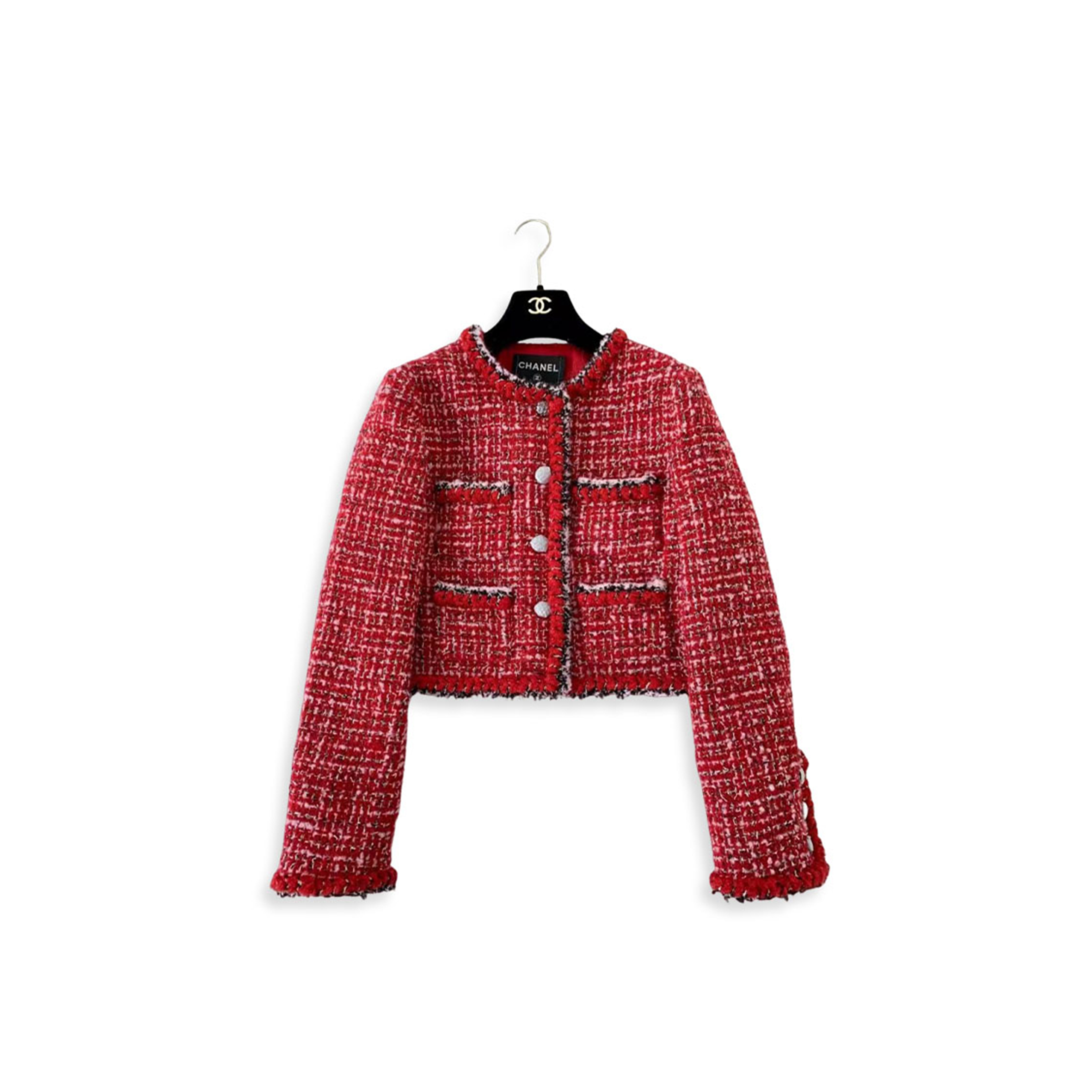 CHANEL JACKET TWEED RED 